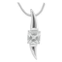 Gorgeous Sparkling Silver & Clear Crystal Cubic Zirconia Sterling Silver Czar Pendant Charm