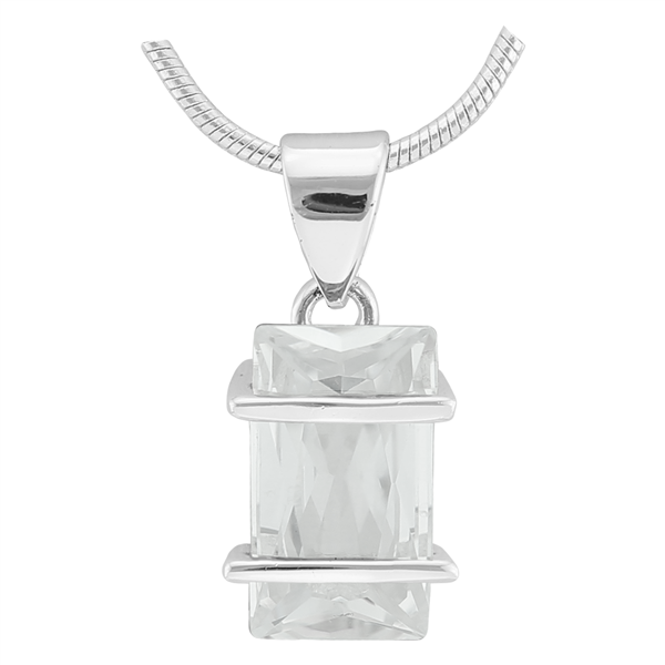 Gorgeous Sparkling Silver & Clear Cubic Zirconia Sterling Silver Majesty Pendant Charm