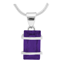 Gorgeous Sparkling Silver & Amethyst Cubic Zirconia Sterling Silver Majesty Pendant Charm