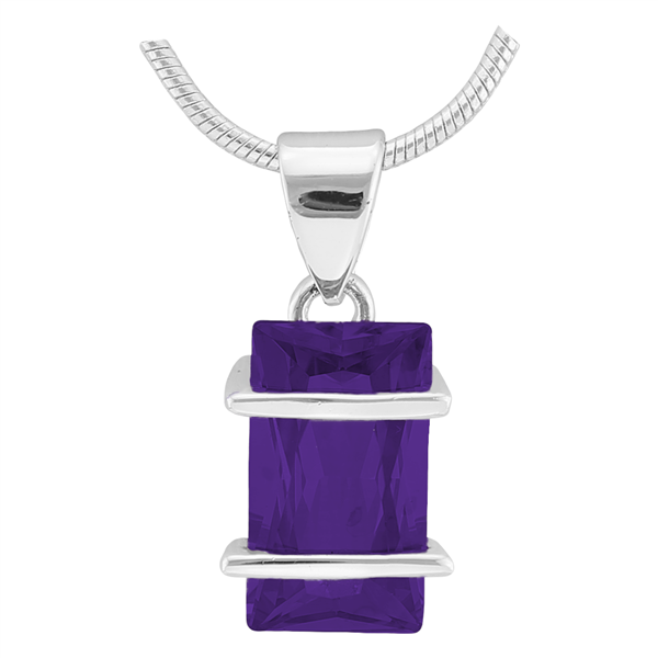 Gorgeous Sparkling Silver & Amethyst Cubic Zirconia Sterling Silver Majesty Pendant Charm
