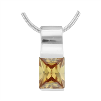 Gorgeous Sparkling Silver & Topaz Crystal Cubic Zirconia Sterling Silver Empress Pendant Charm