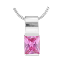 Gorgeous Sparkling Silver & Rose Crystal Cubic Zirconia Sterling Silver Empress Pendant Charm