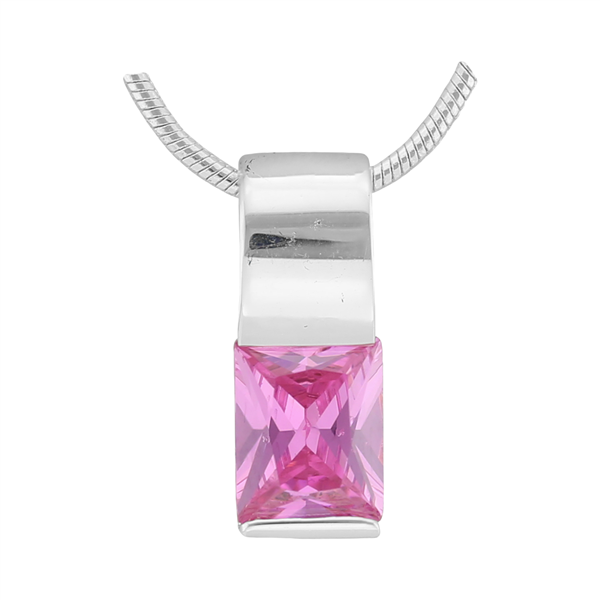 Gorgeous Sparkling Silver & Rose Crystal Cubic Zirconia Sterling Silver Empress Pendant Charm