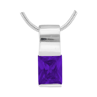 Gorgeous Sparkling Silver & Amethyst Crystal Cubic Zirconia Sterling Silver Empress Pendant Charm