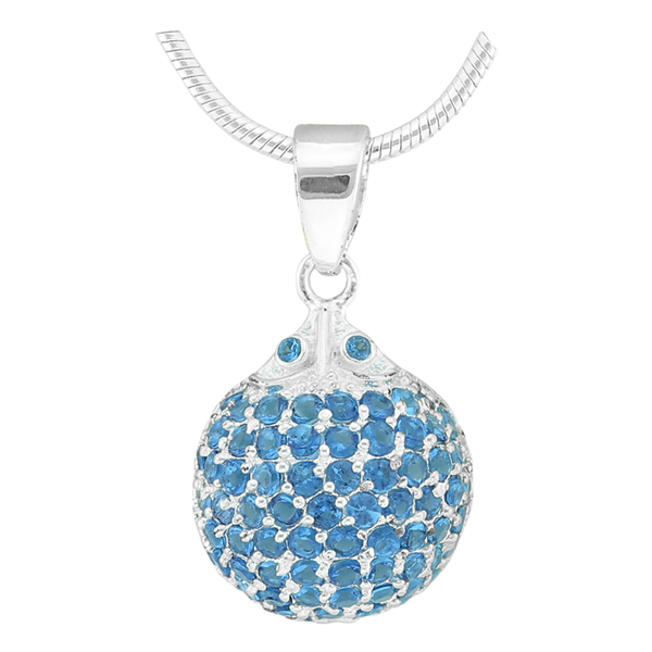 Gorgeous Sparkling Silver & sapphire Crystal Cubic Zirconia Sterling Silver Superior Pendant Charm