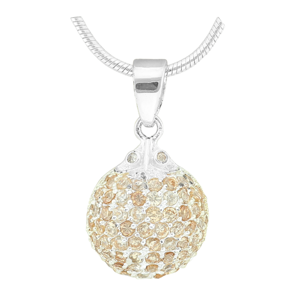 Gorgeous Sparkling Silver & Topaz Crystal Cubic Zirconia Sterling Silver Superior Pendant Charm