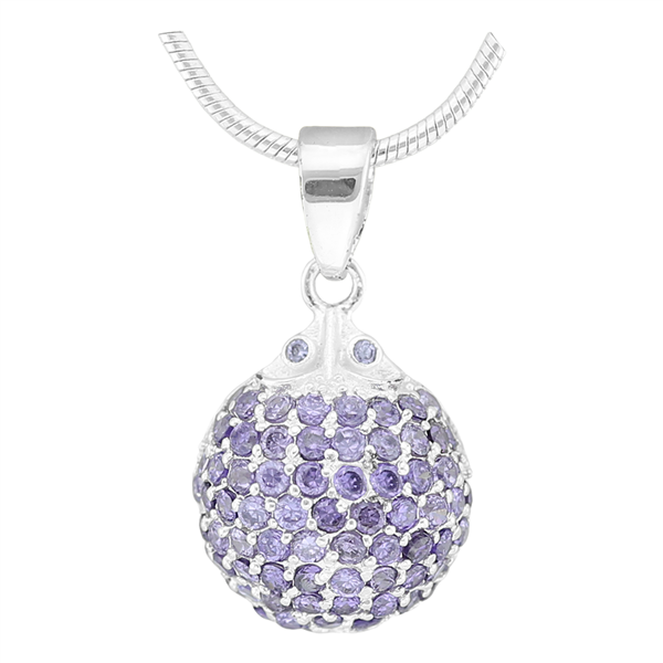 Gorgeous Sparkling Silver & Amethyst Crystal Cubic Zirconia Sterling Silver Superior Pendant Charm