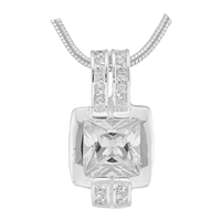 Gorgeous Sparkling Silver & Clear Crystal Cubic Zirconia Sterling Silver Monarch Pendant Charm