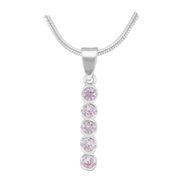 Gorgeous Sparkling Silver & Rose Crystal Cubic Zirconia Sterling Silver Royal Highness Pendant Charm