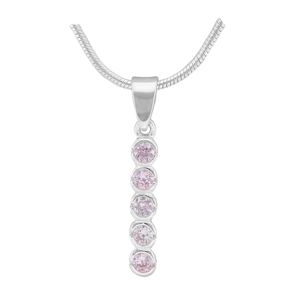 Gorgeous Sparkling Silver & Rose Crystal Cubic Zirconia Sterling Silver Royal Highness Pendant Charm