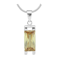 Gorgeous Sparkling Silver & Topaz Crystal Cubic Zirconia Sterling Silver Imperial Pendant Charm