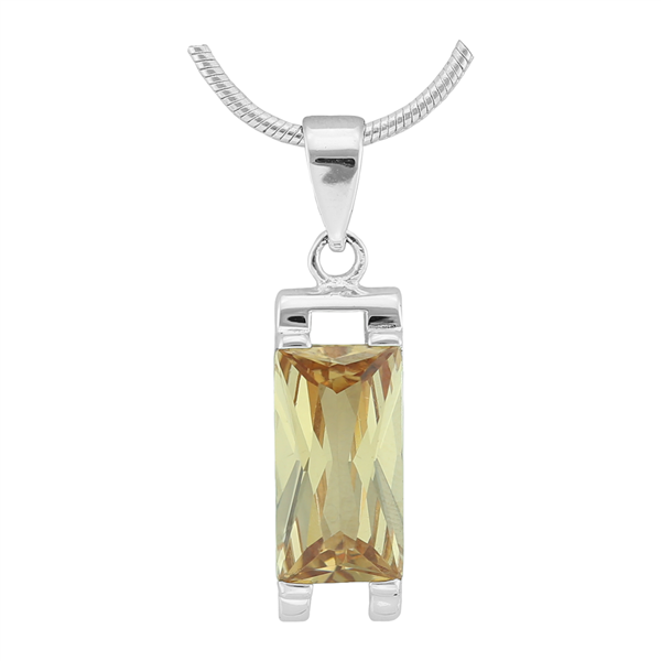 Gorgeous Sparkling Silver & Topaz Crystal Cubic Zirconia Sterling Silver Imperial Pendant Charm