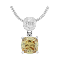 Gorgeous Sparkling Silver, Clear & Topaz Crystal Cubic Zirconia Sterling Silver Everlasting Pendant Charm