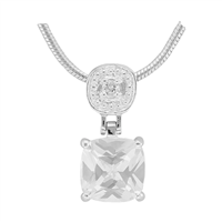 Gorgeous Sparkling Silver & Clear Crystal Cubic Zirconia Sterling Silver Everlasting Pendant Charm