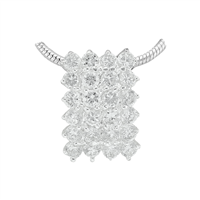 Gorgeous Sparkling Silver & Clear Crystal Cubic Zirconia Sterling Silver Empire Pendant Charm