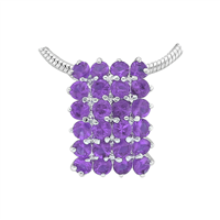 Gorgeous Sparkling Silver & Amethyst Crystal Cubic Zirconia Sterling Silver Empire Pendant Charm