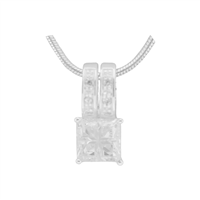 Gorgeous Sparkling Silver & Clear Crystal Cubic Zirconia Sterling Silver Regent Pendant Charm