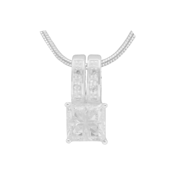 Gorgeous Sparkling Silver & Clear Crystal Cubic Zirconia Sterling Silver Regent Pendant Charm