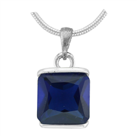 Gorgeous Sparkling Silver & Sapphire Crystal Cubic Zirconia Sterling Silver Royal Pendant Charm