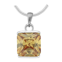 Gorgeous Sparkling Silver & Topaz Crystal Cubic Zirconia Sterling Silver Royal Pendant Charm