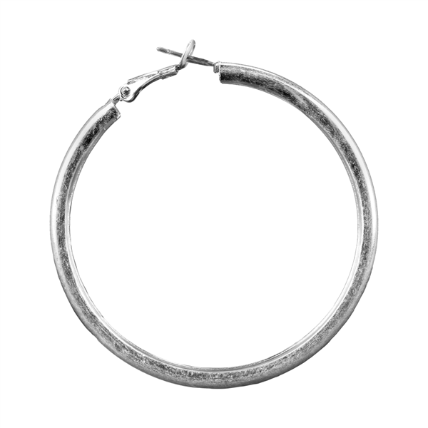 Stylish Large Matte Silver Hoop Earrings