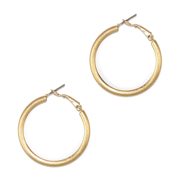 Stylish Small Matte Gold Hoop Earrings