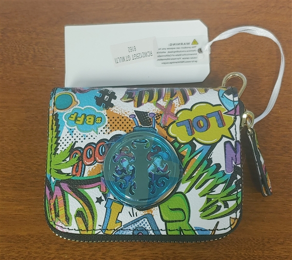 Uniquely Stylish Colorful 90's Graffiti Print Pocket Zip Wallet