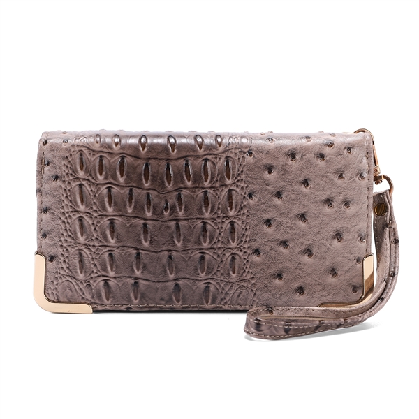 Trendy & Chic Stone Faux Alligator Skin Clutch Wristlet