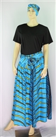 Fashion Tribal Dot African Muu Head Wrap Dashiki Skirt Set