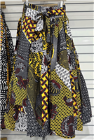 Fashion Mixed Print African Muu Head Wrap Dashiki Dress