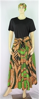 Fashion Tribal Print African Muu Head Wrap Dashiki Skirt Set