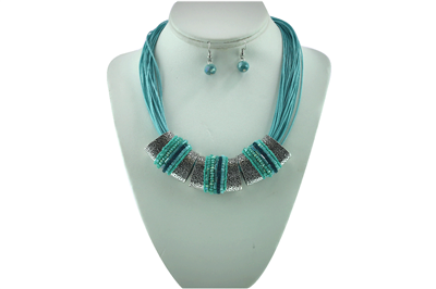 TURQUOISE WIRE NECKLACE SET