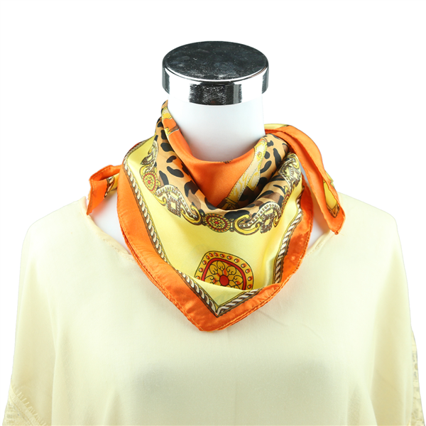 Orange Buckle Printed Silk Neckerchief