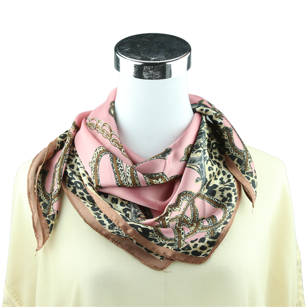 Pink Chain Link Printed Silk Neckerchief