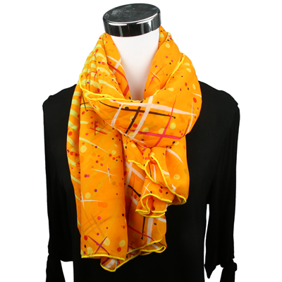 STARBURST PRINT SCARF | ORANGE