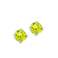 November Birth Stone Sparkling Yellow Crystal Stud Earrings