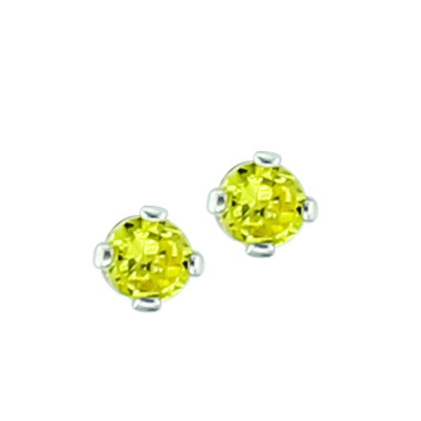 November Birth Stone Sparkling Yellow Crystal Stud Earrings