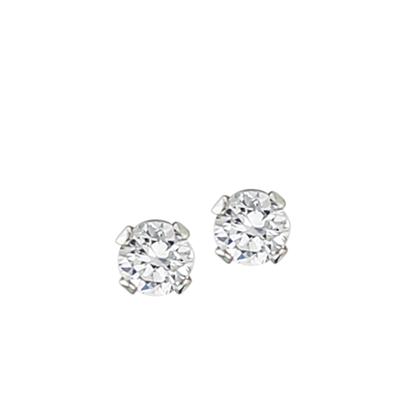 April Birth Stone Sparkling Clear Crystal Stud Earrings