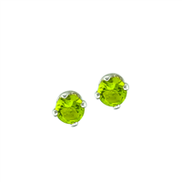 August Birth Stone Sparkling Light Green Crystal Stud Earrings