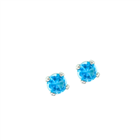 December Birth Stone Sparkling Turquoise Crystal Stud Earrings