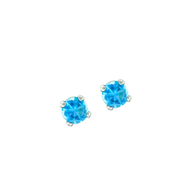December Birth Stone Sparkling Turquoise Crystal Stud Earrings