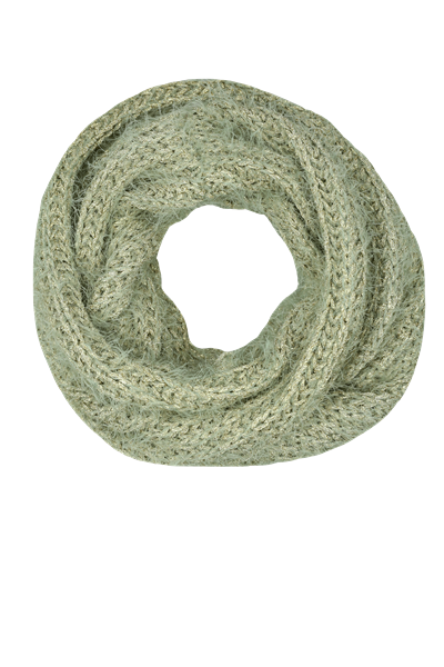 Fashion Gold Sparkled & Green Frayed Infinity Scarf