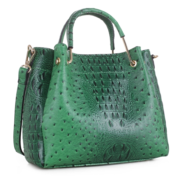 Elegant & Spacious Faux Leather Green Wholesale Handbag