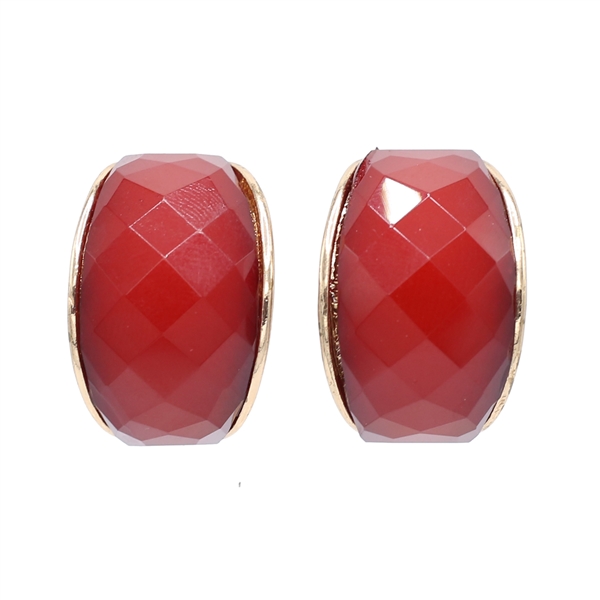 Unique Stylish Burgundy Stone Gold-Toned Stud Cuff Earrings