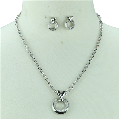 CRYSTAL X & O NECKLACE SET