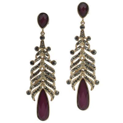 RUBY STONE DROP EARRINGS