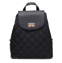Fashion Multi-Sectioned Diamond Stitched Faux Leather Backpack