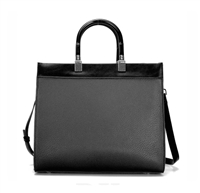 Fashion Black Faux Leather Satchel Handbag