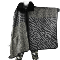 Cozy Thick Fur Cape Black Cape Poncho