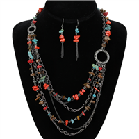 STONE DROP NECKLACE SET